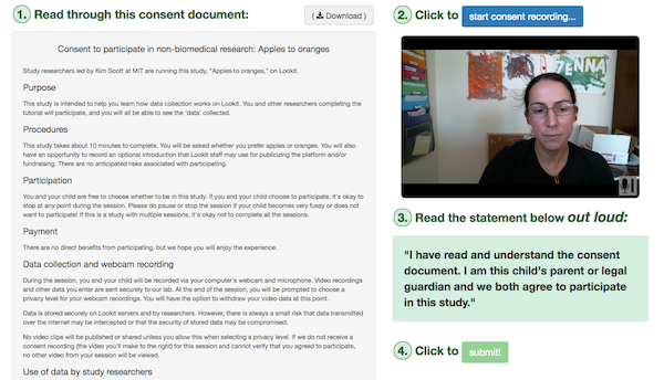 participant consent view screenshot