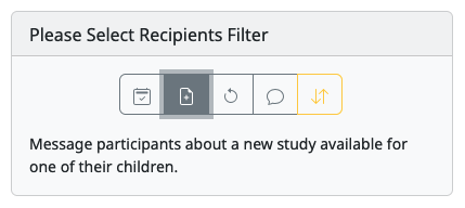 Message type options on contact participants page