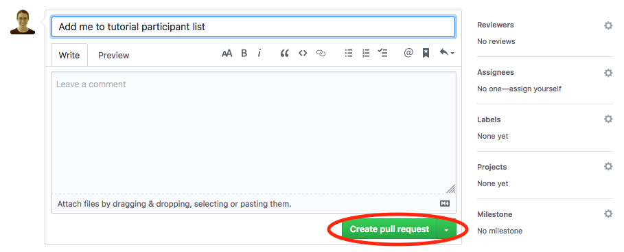 Create pull request on GitHub