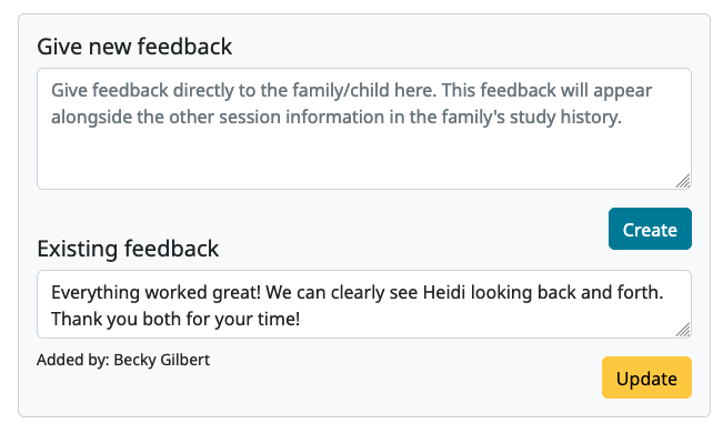 Feedback box with existing feedback