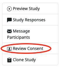 The review consent button