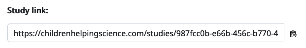 Study link on study details page