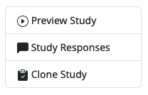 Study detail buttons with no researcher access.