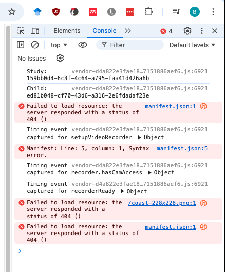 Chrome console example