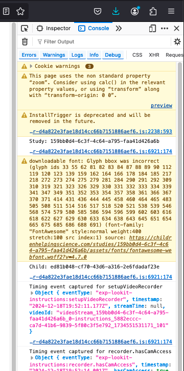 Firefox console example