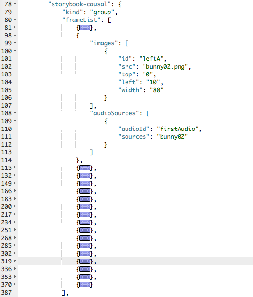 Storybook pages JSON