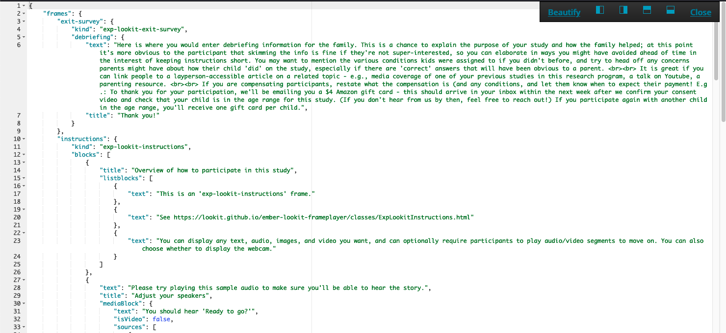 Formatted JSON